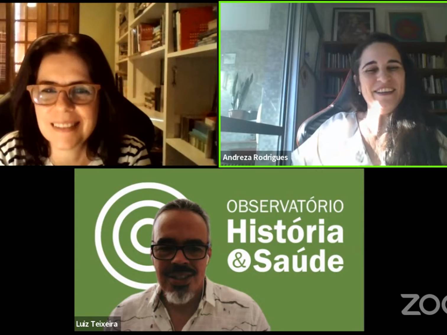 Andreza Rodrigues, Cristiane d’Avila, e Luiz Teixeira no Conversas Contemporâneas de 09/12.